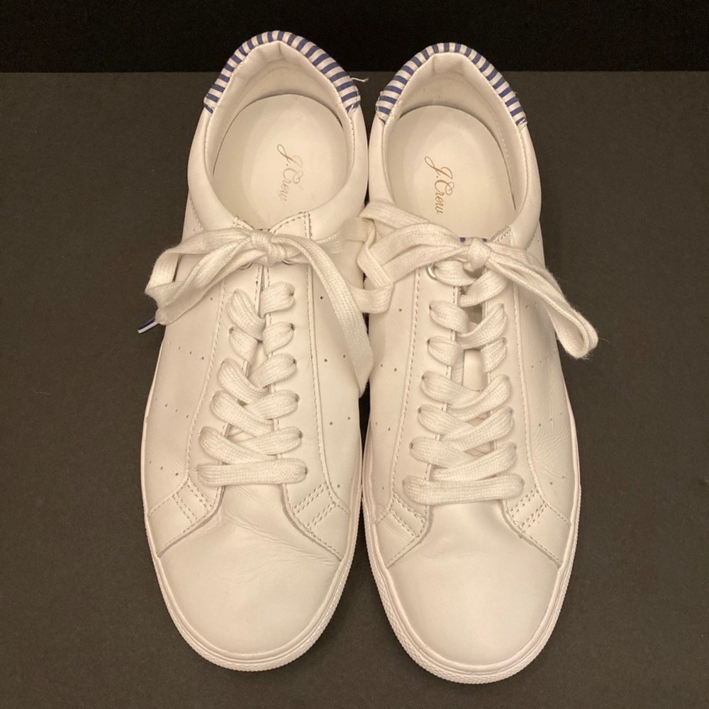 J. Crew Sneakers Womens 9 L6689 Lace Up Leather Shoes Casual‎ Sneaker